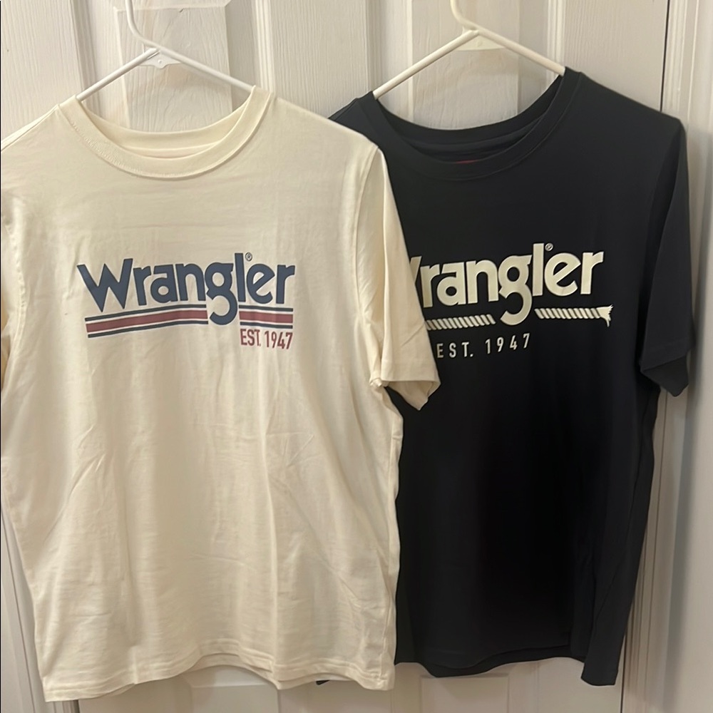 Wrangler Cream and blue Graphic Tees